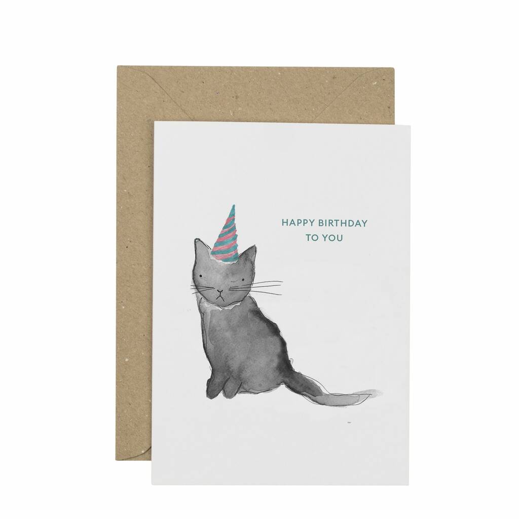Cat Happy Birthday Greetings Card, 1 of 2