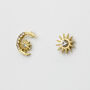 Asymmetrical Crystal Moon And Star Stud Earrings, thumbnail 2 of 7