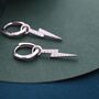 Sterling Silver Lightning Bolt Charm Huggie Hoop Earrings, thumbnail 5 of 11