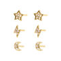 Miku Lightning, Moon And Star Stud Earrings Set, thumbnail 2 of 7