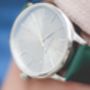'Confluence' Silver And Green Unisex Watch, thumbnail 8 of 12