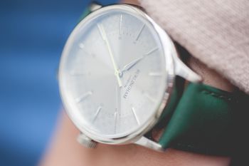 'Confluence' Silver And Green Unisex Watch, 8 of 12