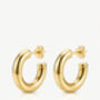 Thick Small Hoop Earrings In 18k Gold, Minimalist Women's Jewellery, thumbnail 6 of 6