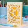 Personalised 80th Birthday Card Papercut Spotty Design, thumbnail 1 of 6
