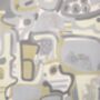Cubist Jigsaw Wallpaper Soft Olive / Grey, thumbnail 2 of 6