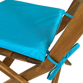 Bright Aqua Water Resistant Garden Chair Seat Pads, 3 of 3