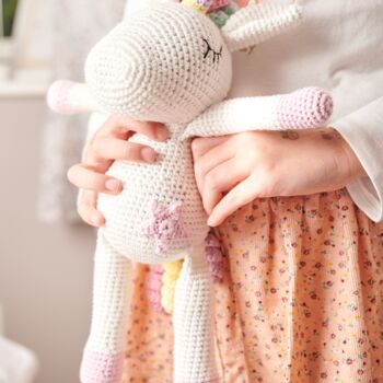 Soft And Colourful Handmade Crochet Unicorn, 4 of 6