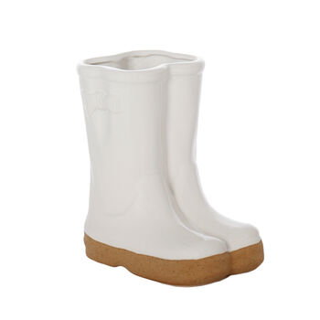 Personalised Braidley White Welly Boots Planter, 2 of 9