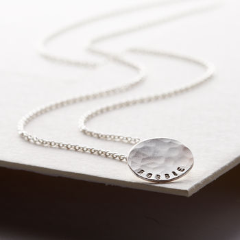 Personalised Small Hammered Disc Necklace, 4 of 6