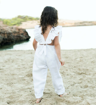 Florence Linen Dungarees, 4 of 12