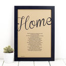 Personalised Home Print With Home Poem By Bespoke Verse