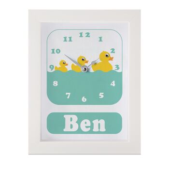 Personalised Childrens Rubber Duck Clock, 6 of 9