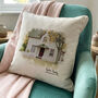 Personalised House Digital Drawing Cushion, thumbnail 1 of 8