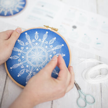 Snowflake Mandala Embroidery Kit, 2 of 7