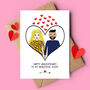 Anniversary Personalised Couple Portrait Love Card, thumbnail 1 of 7