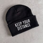 Keep Your Distance Embroidered Beanie Hat – Singles' Day Gift, thumbnail 6 of 6