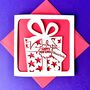 Personalised Papercut Present Birthday Card, thumbnail 1 of 4