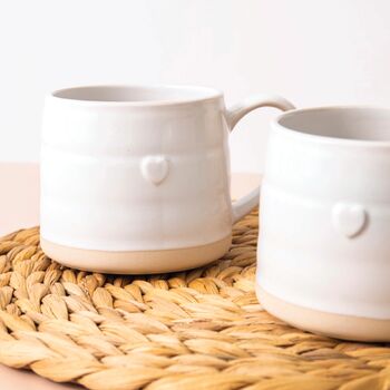 Set Of Two Heart Stoneware Mugs, 2 of 4