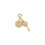 Detachable Cz Lock And Key Charm 18k Gold Pvd Plated Paperclip Dainty Necklace I, thumbnail 2 of 10