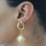 Gold Plated 925 Sterling Silver Flower Ear Climber Cuff, thumbnail 5 of 9
