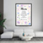 September Birthday Aster Birth Flower Affirmations Gift For Mum Print, thumbnail 4 of 7
