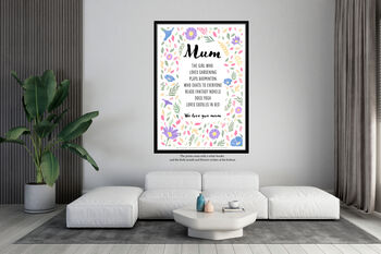 September Birthday Aster Birth Flower Affirmations Gift For Mum Print, 4 of 7