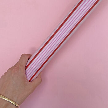 Red And Pink Striped Wrapping Paper, 3 of 9