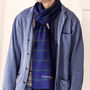 Men's Reversible Stripe Colour Block Cashmere Scarf, thumbnail 2 of 4