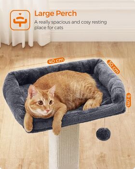 Cat Scratching Post With Plush Perch And Sisal Pole, 5 of 10