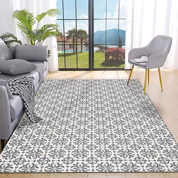 Grey Large Cotton Woven Rug, 4 of 7