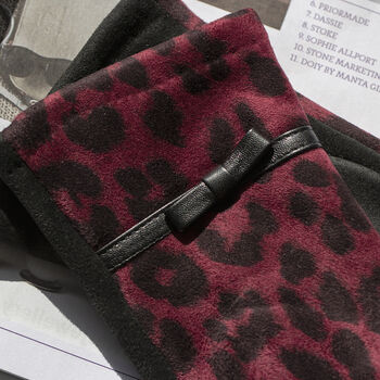 Leopards Suede Soft Fleece Lining Touch Screen Gloves, 4 of 8