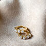 18k Gold Plated Pearl Huggie Hoop Earrings, thumbnail 1 of 2