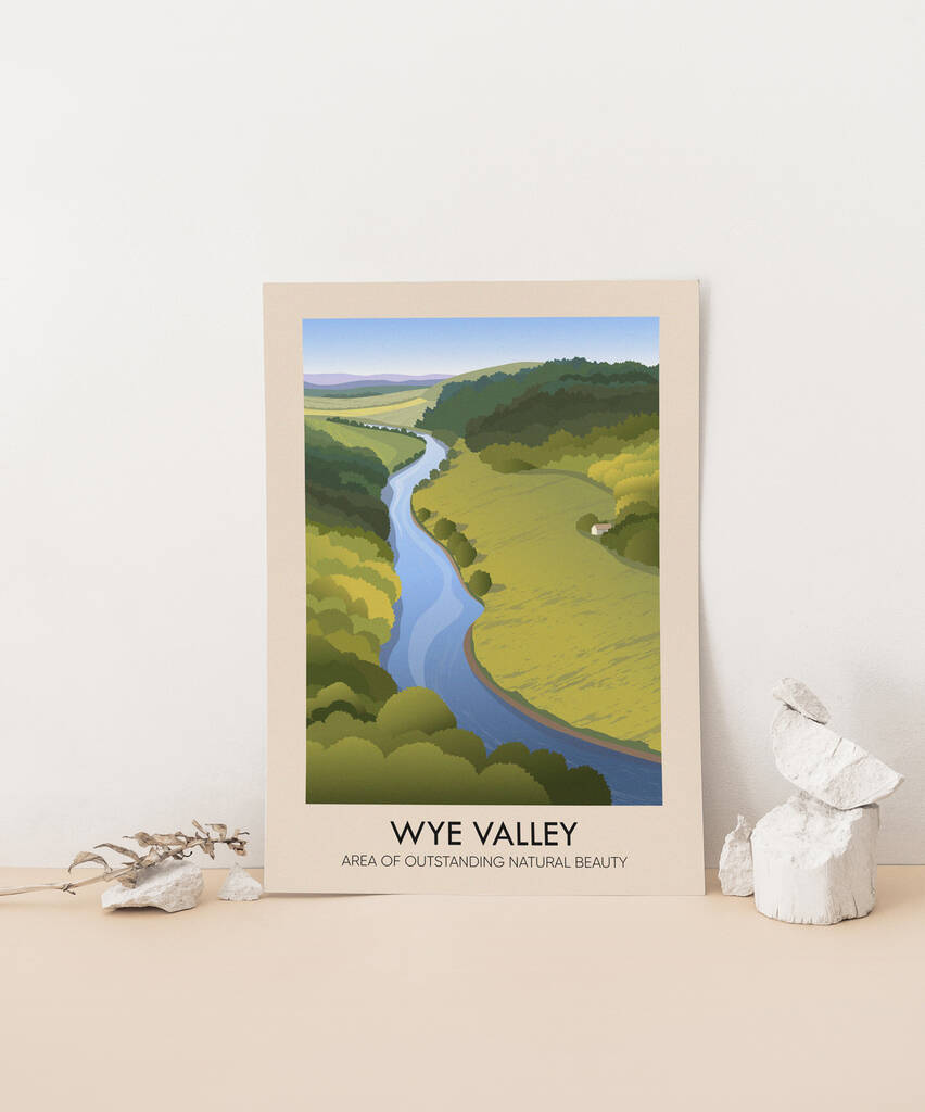 Wye Valley Aonb Travel Poster Art Print By Bucket List Prints ...