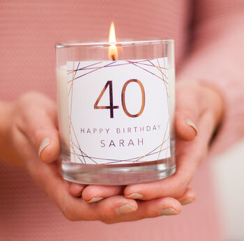 40th Birthday Personalised Candle Gift By Little Cherub Design ...