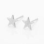 Sterling Silver Textured Star Stud Earrings – 8mm, thumbnail 3 of 9