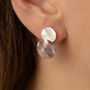 Hammered Textured Two Tone Brown Double Disc Earrings, thumbnail 1 of 3