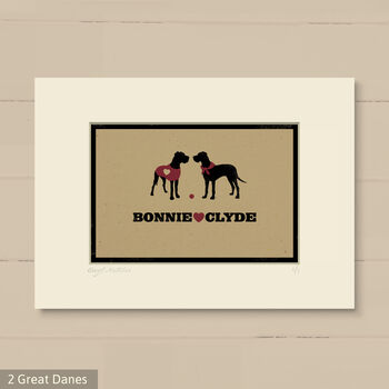 Personalised Great Dane Print For One Or Two Dogs, 11 of 12