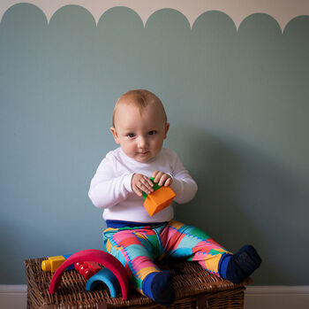 Baby, Toddler Joggers With Inbuilt Socks 'Scribbler', 3 of 6