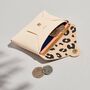 Personalised Natural Leather Coin Purse Leopard Inside, thumbnail 2 of 4
