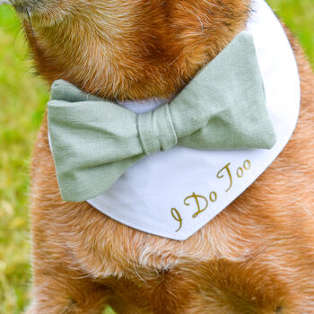 Personalised Bow Tie Dog Wedding Bandana, 6 of 10