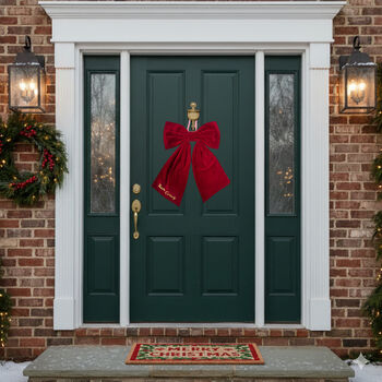 Personalised Luxury Velvet Christmas Door Bow, 4 of 7