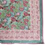 Turquoise, Pink And Burgundy Floral Indian Block Printed Cotton Bed Quilt, thumbnail 8 of 9