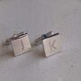 Personalised Silver Word Game Cuff Links, thumbnail 6 of 8