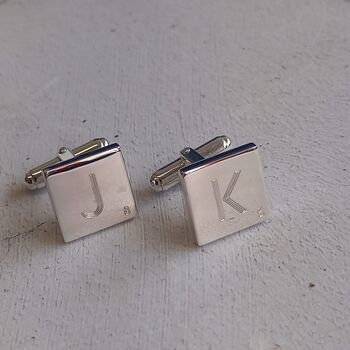 Personalised Silver Word Game Cuff Links, 6 of 8