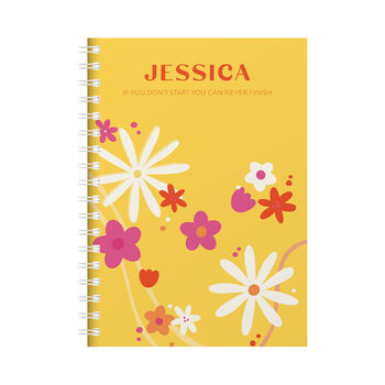 Personalised Bright Flowers Combined Diary And Notebook, 6 of 12