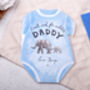 1st Father's Day From Bump Card With Blue Baby Grow Design, thumbnail 5 of 6