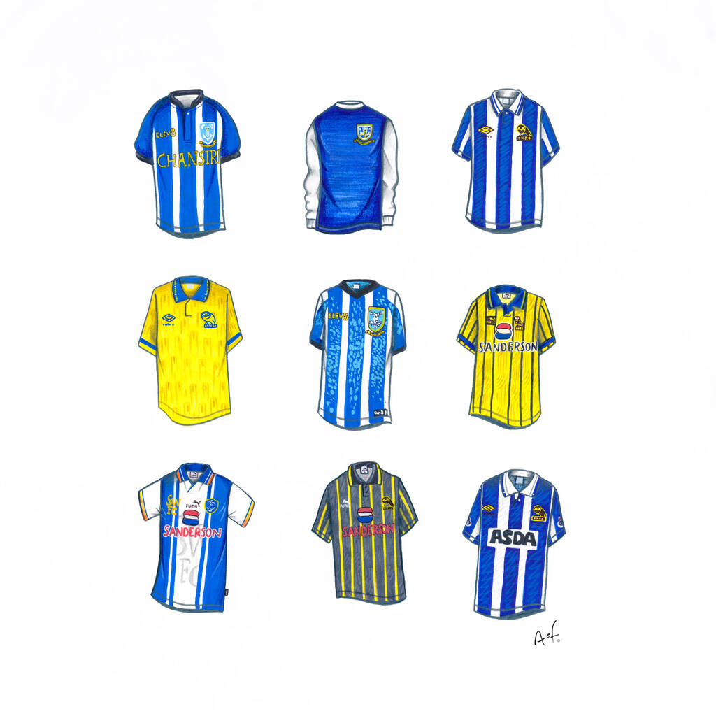 Sheffield Wednesday Classics T Shirt By Art Of Football