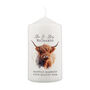 Personalised Highland Cow Wedding Candle, thumbnail 2 of 3
