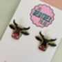 Cow Glitter Resin Earrings / Farm Animal Gift / Cute Statement Jewellery / Country Girl Accessories, thumbnail 2 of 5