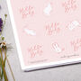 Hello Baby Pink Bunny Circle Sticker Sheet, thumbnail 2 of 2